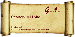 Gromen Alinka névjegykártya